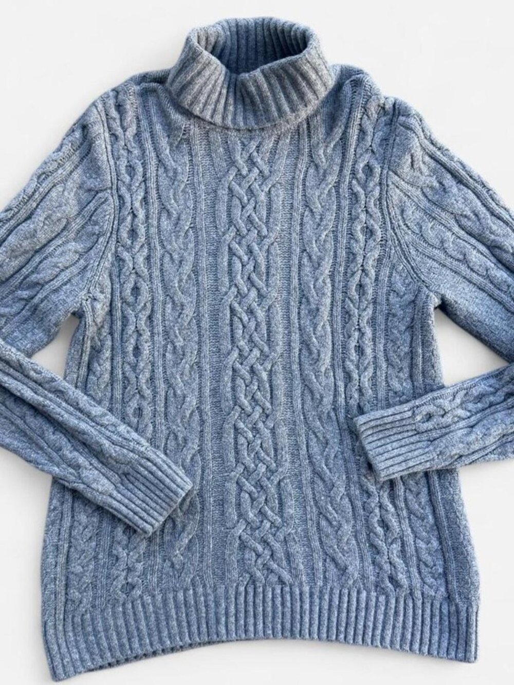 Abercrombie & Fitch Chunky Grey Cable Knit Turtleneck Sweater Size M